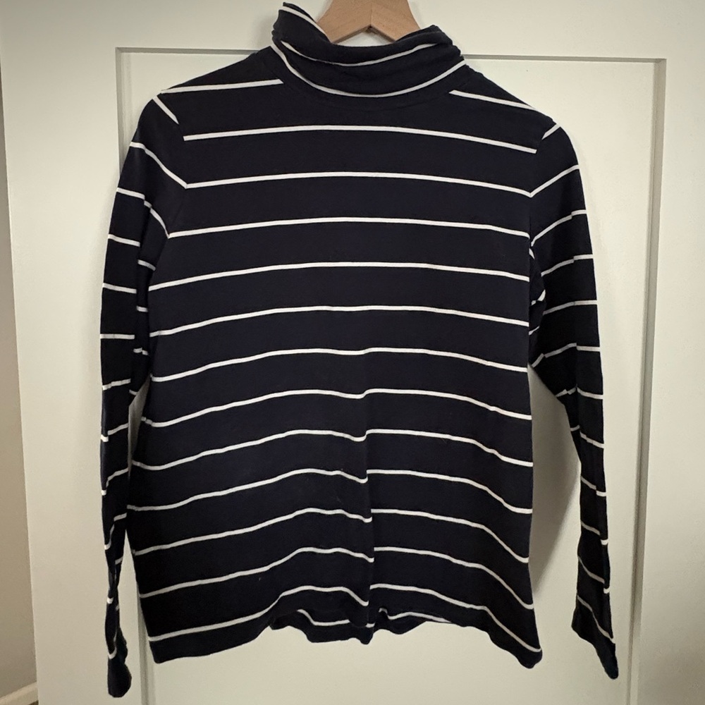 Navy Stripe Turtleneck Tee